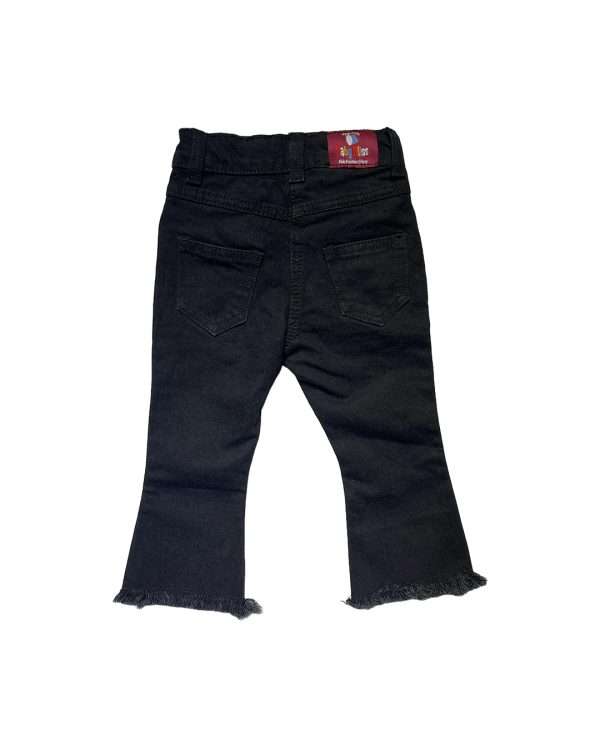 Black Bell Bottom Flower Embroidery Pant for girls - Image 2